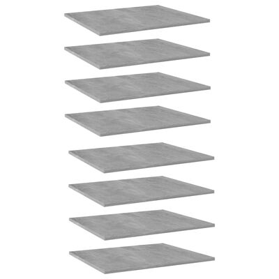 vidaXL Wandschappen 8 st 60x50x1,5 cm spaanplaat betongrijs