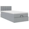 vidaXL Bed met matras 100x200 cm stof lichtgrijs