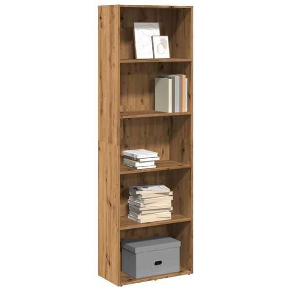 vidaXL Boekenkast 60x30x189 cm bewerkt hout artisanaal eikenkleurig