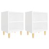 vidaXL Nachtkastjes 2 st met massief houten poten 40x30x50 cm wit