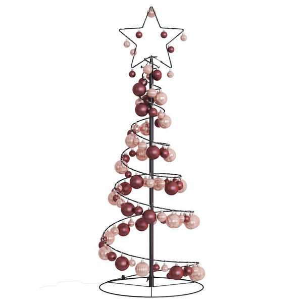 vidaXL LED-kerstboom met kerstballen 80 LEDs warm wit 120 cm