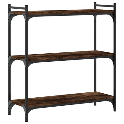 vidaXL Boekenkast 3-laags 80x30x86 cm bewerkt hout gerookt eikenkleur