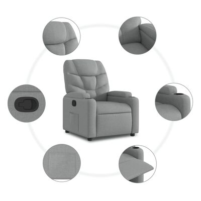 vidaXL Sta-op-stoel verstelbaar stof lichtgrijs