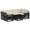 vidaXL Tuinbankenset 7 st Zwart 55 x 55 x 37 cm poly rattan
