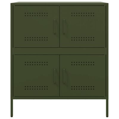 vidaXL Dressoir 68x39x79 cm staal olijfgroen