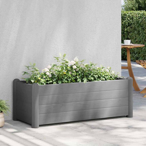 vidaXL Plantenbak verhoogd 100x43x35 cm PP steengrijs