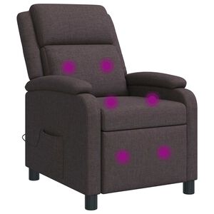 vidaXL Massage Recliner Donkerbruin Stof