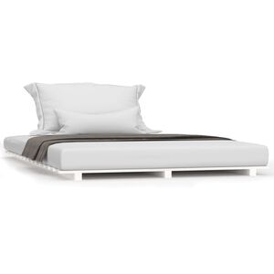 vidaXL Bedframe massief grenenhout wit 150x200 cm