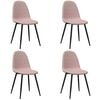 vidaXL Eetkamerstoelen 4 st fluweel roze