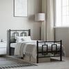 vidaXL Bedframe met hoofd- en voeteneinde metaal zwart 75x190 cm