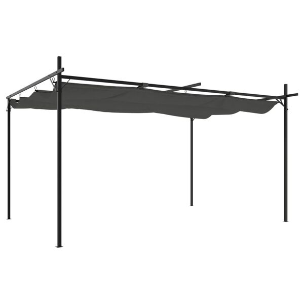 vidaXL Pergola met uitschuifbaar dak 395x292x230 antracietkleurig