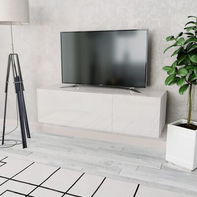 vidaXL Tv-meubel 120x40x34 cm spaanplaat hoogglans wit