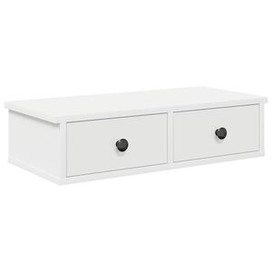 vidaXL Wandschap met lades 60x28x15 cm bewerkt hout wit