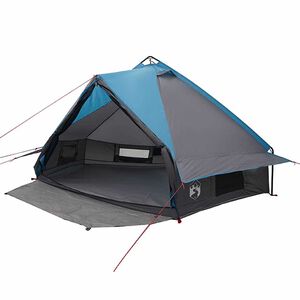 vidaXL Teepee Tent voor 6 Personen 6-persoons Blauw en Grijs