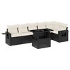 vidaXL 7-delige Loungeset met kussens poly rattan zwart