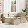 vidaXL Tuin Sofa Set met kussen 5 pcs Beige poly rattan