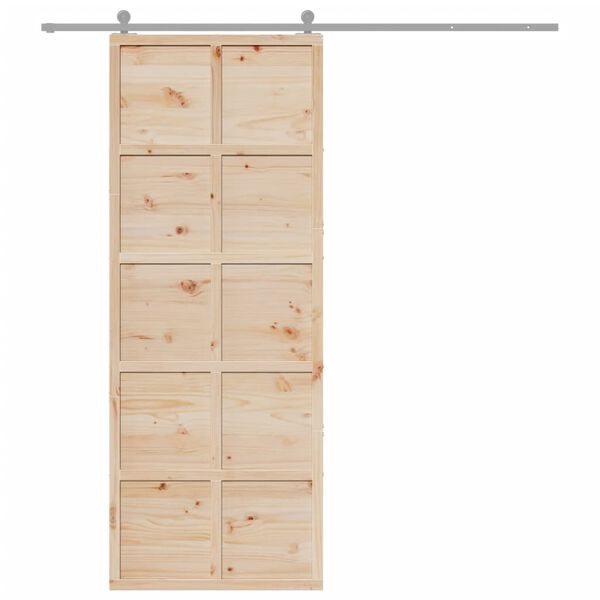 vidaXL Schuifdeur 80x208 cm massief grenenhout
