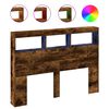 vidaXL Hoofdbordkast met LED-verlichting 140x17x102 cm gerookt eiken