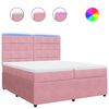 vidaXL Boxspring met matras fluweel roze 200x200 cm