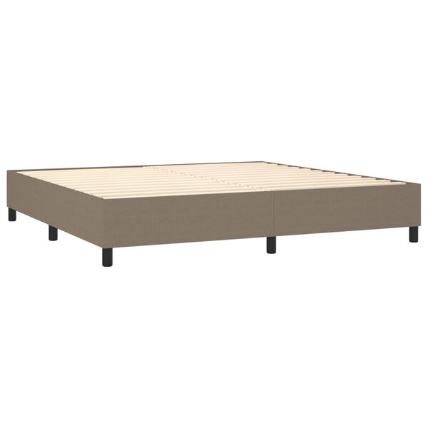 vidaXL Boxspring bed stof taupe 200x200 cm