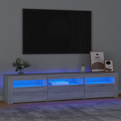 vidaXL Tv-meubel met LED-verlichting 180x35x40 cm grijs sonoma eiken