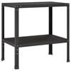 vidaXL Planttafel 100 x 50 x 80 cm Gepoedercoat staal Zwart