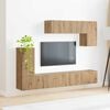 vidaXL Tv-meubelset Wandgemonteerd 4 pcs Hoogglans wit Bewerkt hout