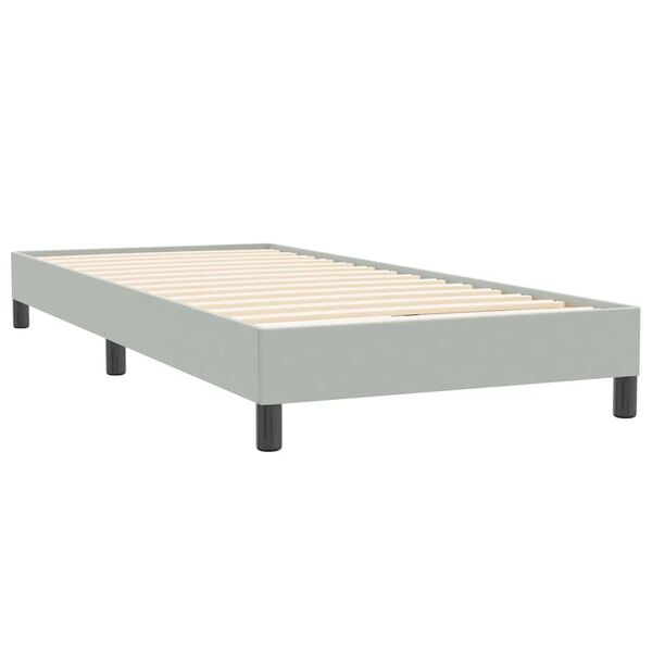 vidaXL Boxspring met matras fluweel lichtgrijs 100x220 cm