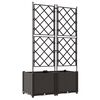 vidaXL Tuin Bloempot 2 pcs Bruin 80 x 40 x 143 cm Kunststof