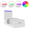 vidaXL Ottoman bed met matras en LED's 100x200cm kunstleer wit