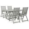 vidaXL 5-delige tuinset (150-200)x100cm massief acaciahout grijs