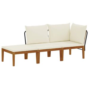 vidaXL 3 st Massief acaciahout & touw Naturel