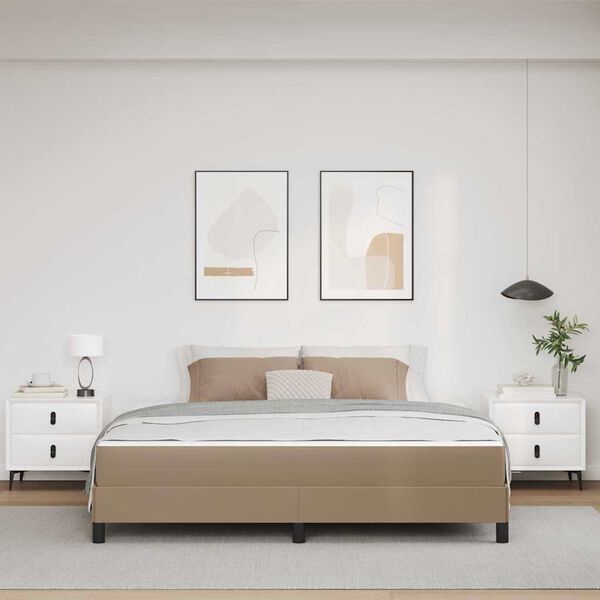 vidaXL Bedframe met matras Cappuccino 180 x 200 cm Stof