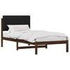 vidaXL Bedframe met gestoffeerd hoofdbord Donkerbruin en Zwart