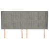 vidaXL Hoofdbord met randen 203x23x118/128 cm fluweel lichtgrijs
