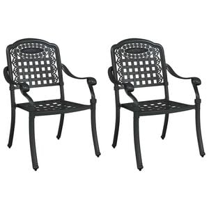 vidaXL Tuinstoel 2 st Zwart Aluminium