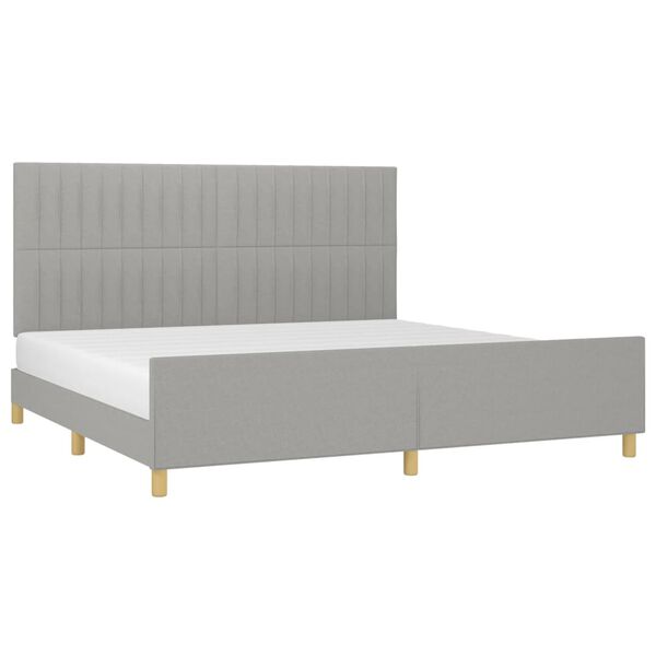 vidaXL Bedframe zonder matras stof lichtgrijs 200x200 cm