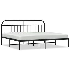 vidaXL Bedframe met hoofdbord metaal zwart 200x200 cm