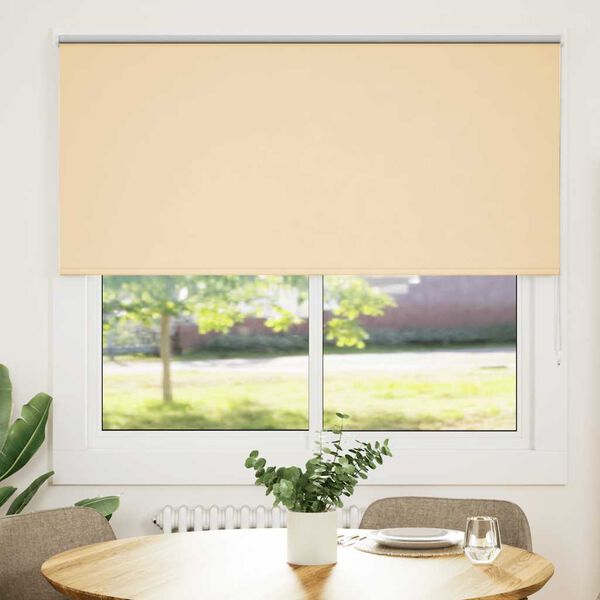 vidaXL Rolgordijn verduisterend 150x130 cm stofbreedte 146,6 cm beige
