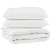 vidaXL Dekbed met kussen 3 pcs Wit Microvezel