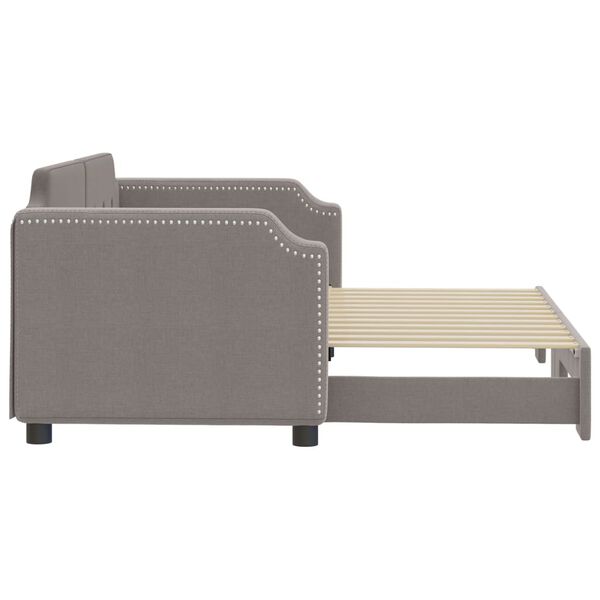 vidaXL Slaapbank met onderschuifbed 80x200 cm stof taupe