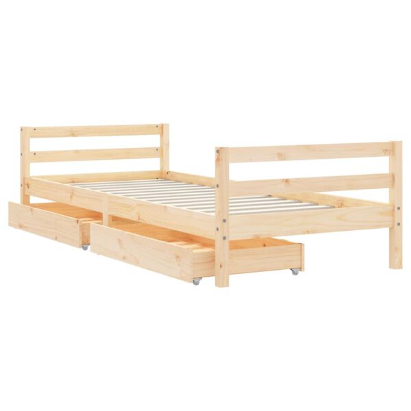 vidaXL Kinderbedframe met lades 80x200 cm massief grenenhout