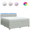 vidaXL Boxspring met matras fluweel lichtgrijs 180x200 cm