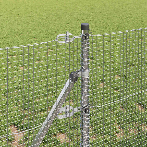 vidaXL Afrasteringspaal Zilver 50 x 0,8 m (16 x 16 mm gaas) Staal