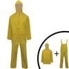 vidaXL Tweedelig regenpak waterbestendig met capuchon geel XXL