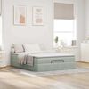 vidaXL Ottoman bed met matras 140x200cm fluweel lichtgrijs