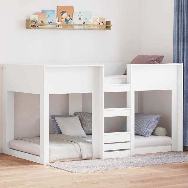 vidaXL Bunk Bed voor Kinderen Wit 90 x 190 cm Bewerkt hout