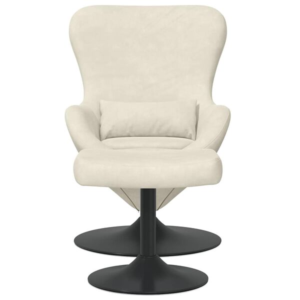 vidaXL Egg Chair met Voetsteun Cr&egrave;me Fluweel