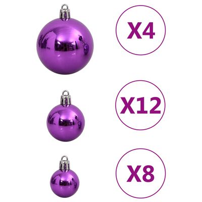 vidaXL 111-delige Kerstballenset polystyreen paars