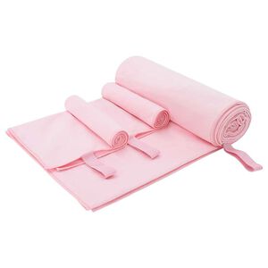 vidaXL Set van Sporthanddoeken 3 pcs Roze Polyester en Polyamide